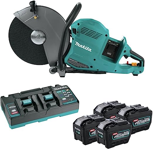 Makita 80V max (40V X2) XGT sin escobillas de iones de litio de 14 pulgadas. Kit de cortadora eléctrica AFT inalámbrica con freno eléctrico y 4 baterías (8 Ah) Makita 80V max (40V X2) XGT sin escobillas de iones de litio de 14 pulgadas. Kit de cortadora eléctrica AFT inalámbrica con freno eléctrico y 4 baterías (8 Ah)